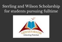 Sterling and Wilson – SW Solar Scholarship for students pursuing fulltime
