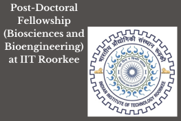 Post-Doctoral Fellowship (Biosciences and Bioengineering) at IIT Roorkee