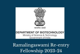 Ramalingaswami Re-entry Fellowship 2023-24