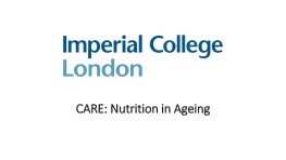 CARE: Nutrition in Ageing